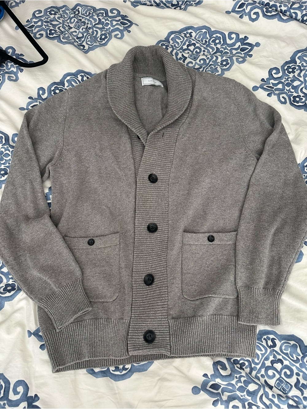 NWOT. Five Four Men's Shawl Collar Cardigan - Gray